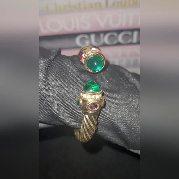 Vintage Ciner Cuff Bracelet Mogul Style Clamper UNSIGNED - Picture 5 of 12